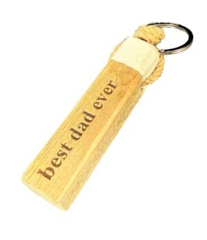 Holz Schlüsselanhänger Best Dad Ever – Vatertag Geschenk Graviert – Dukdalf Holz Nautisch 13x3,5cm