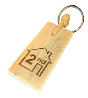Holz Schlüsselanhänger 2. Haus Zweitschlüssel – Praktisches Geschenk Ferienhaus – Dukdalf Holz 13x3,5cm