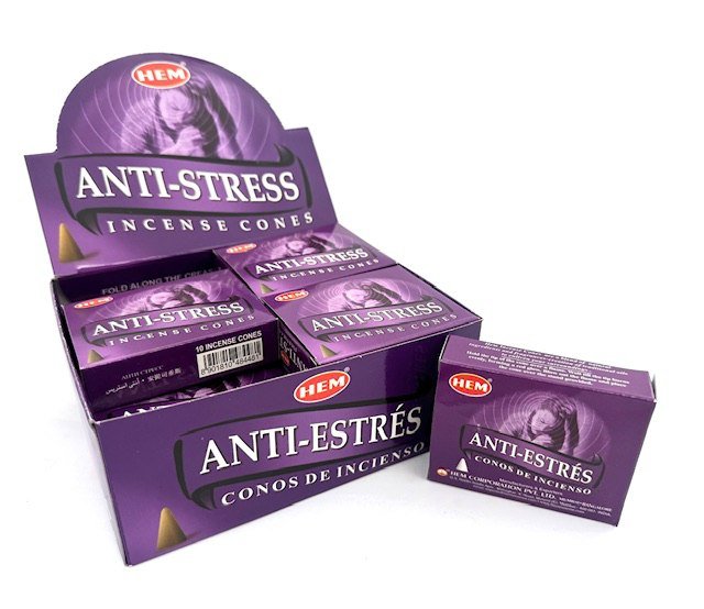 HEM Anti Stress Räucherkegel / Cones - Vorteilsbox (12 Packungen / 120 Kegel)
