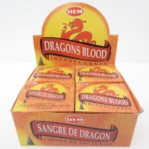 HEM Dragon's Blood Räucherkegel / Cones - Vorteilsbox (12 Packungen / 120 Kegel)