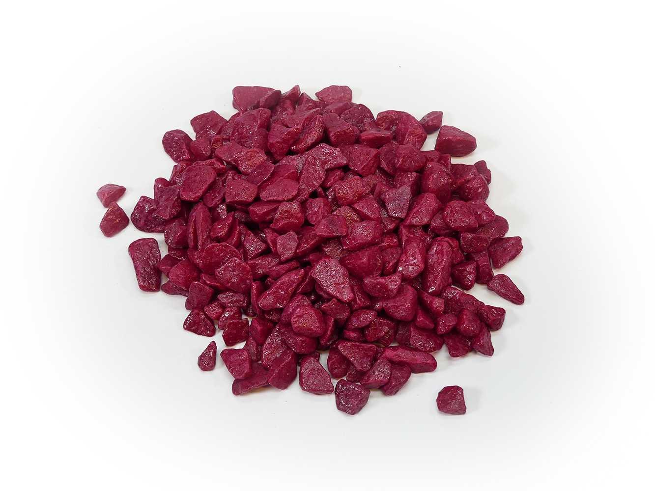 Fuchsiafarbene Granulat-Steinchen 9-13 mm als Bodenbedeckung für Blumentöpfe und Gartendekoration