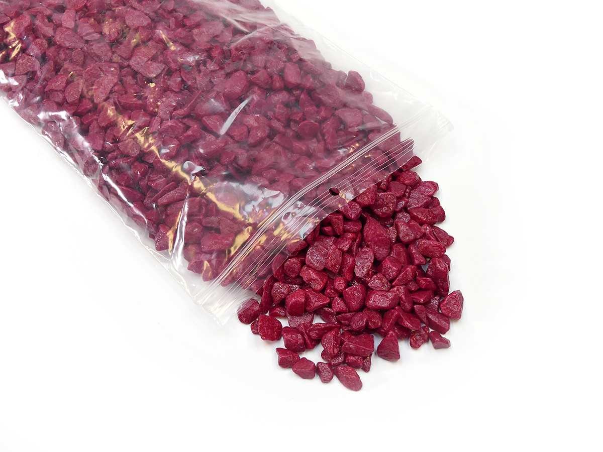 Fuchsiafarbene Granulat-Steinchen 9-13 mm als Bodenbedeckung für Blumentöpfe und Gartendekoration – Bild 2