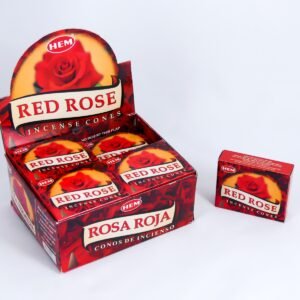 HEM Räucherkegel / Cones - Rote Rose / Red Rose - Vorteilsbox (12 Päckchen / 120 Kegel)