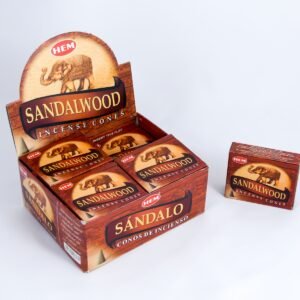 HEM Räucherkegel / Cones - Sandelholz / Sandalwood - Vorteilsbox (12 Päckchen / 120 Kegel)