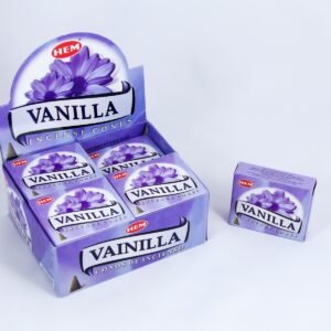 HEM Räucherkegel / Cones - Vanille / Vanilla - Vorteilsbox (12 Päckchen / 120 Kegel)