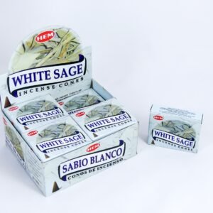 HEM Räucherkegel / Cones - Weißer Salbei / White Sage - Vorteilsbox (12 Päckchen / 120 Kegel)
