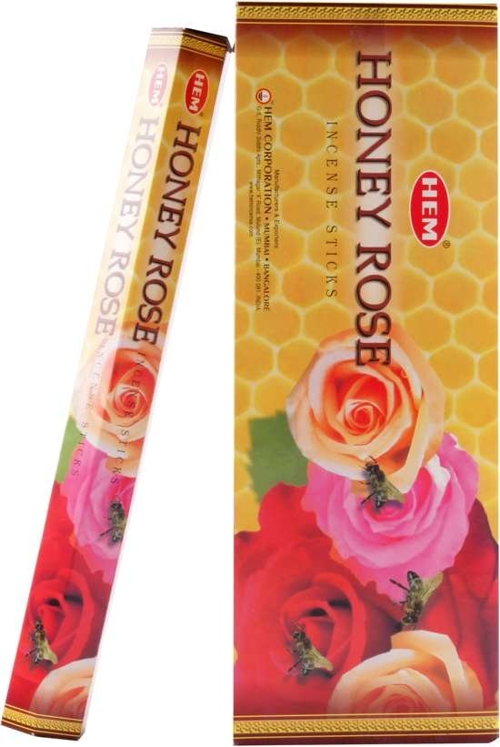 HEM Räucherstäbchen - Honey Rose - Vorteilsbox (6 Packungen / 120 Stäbchen)
