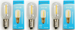 3x LED-Lampe Klein Dimmbar / Lampe LED E14 Fassung Schmal - 1 Watt 50 Lumen 2700K - Sanftes Warmweißes Licht - Geeignet für u.a. Kühlschrank, Dunstabzugshaube, Nachtlicht und Salzlampe