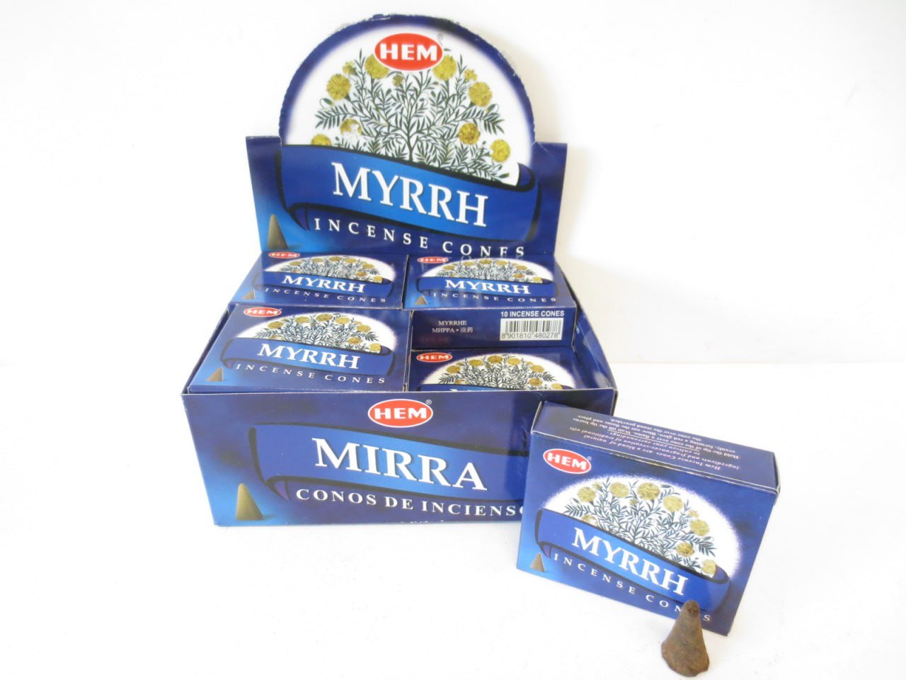 HEM Myrrhe Räucherkegel / Cones - Vorteilsbox (12 Packungen / 120 Kegel)