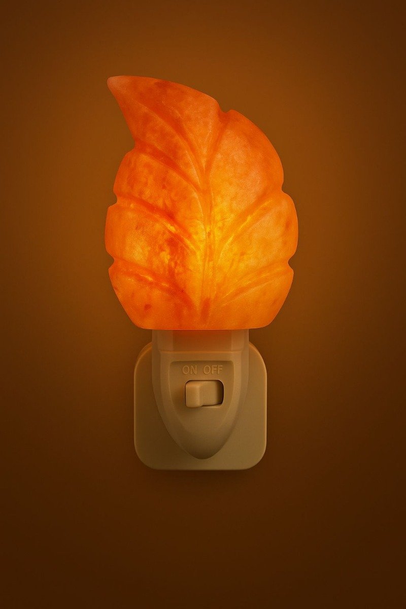nachtlicht-blatt-himalayasalz-energiesparend – Bild 3