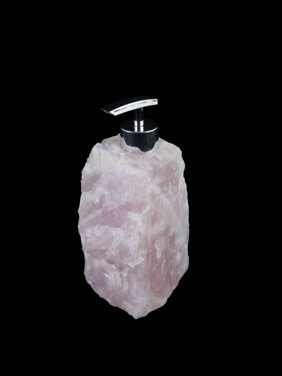 Rosenquarz Seifenspender - Nachfüllbar - ca. 1,7kg – Bild 6