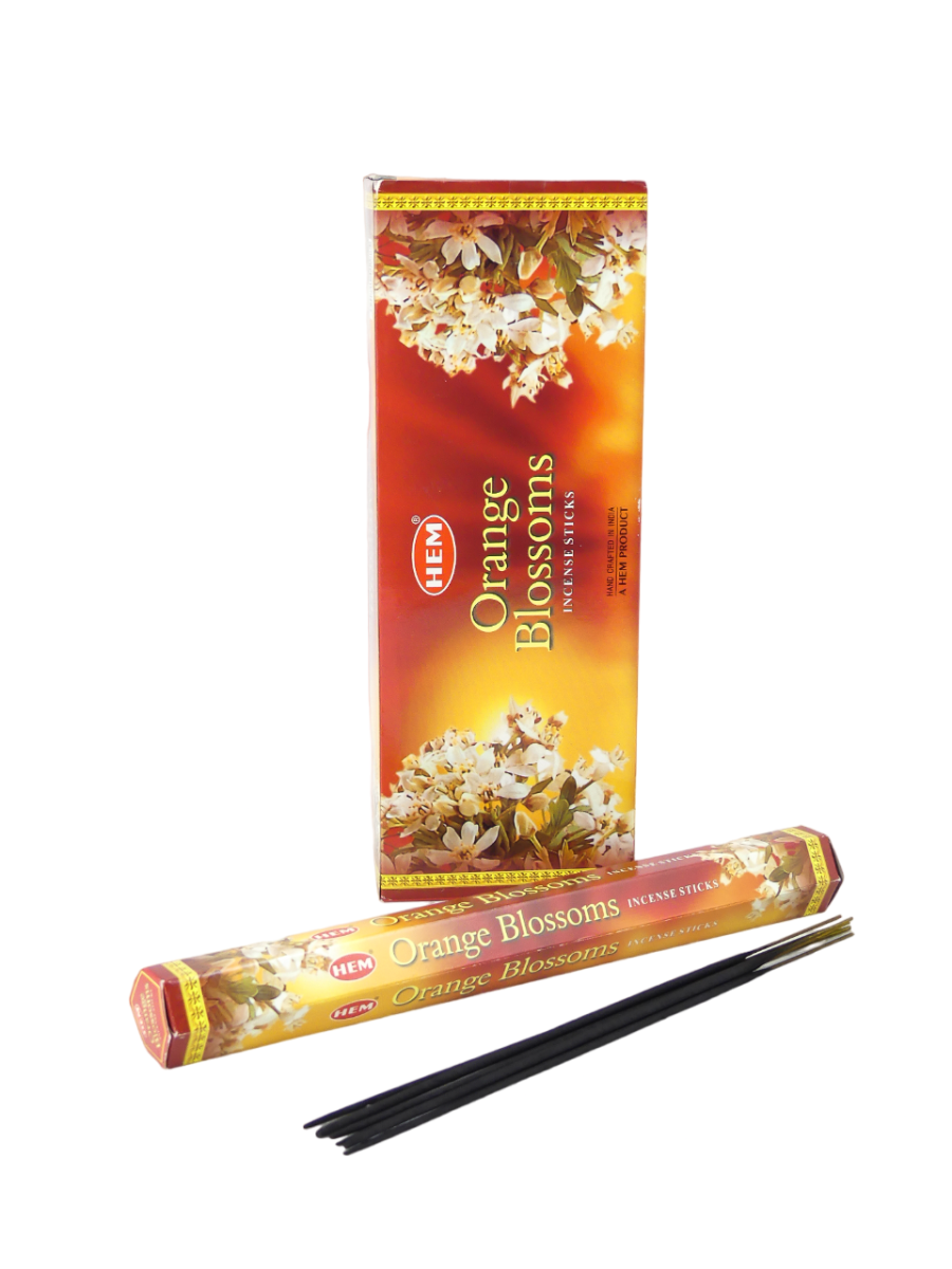 HEM Räucherstäbchen - Orange Blossoms - Vorteilspackung / Sparbox (6 Packungen / 120 Stäbchen) – Bild 3