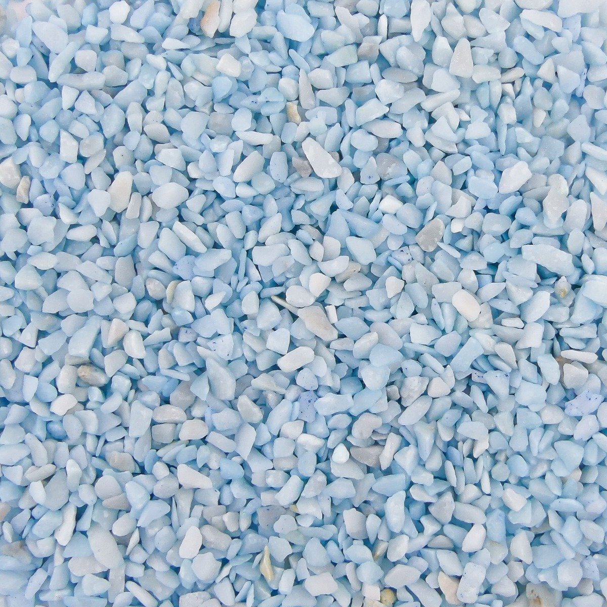Gefärbte Steinchen 4-6mm - Granulat - HELLBLAU - Bodenabdeckung für Blumentöpfe und Pflanzkübel - 1KG