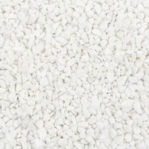 Gefärbte Steinchen 2-3mm - Granulat - WEISS - Bodenabdeckung für Blumentöpfe und Pflanzkübel - 1KG