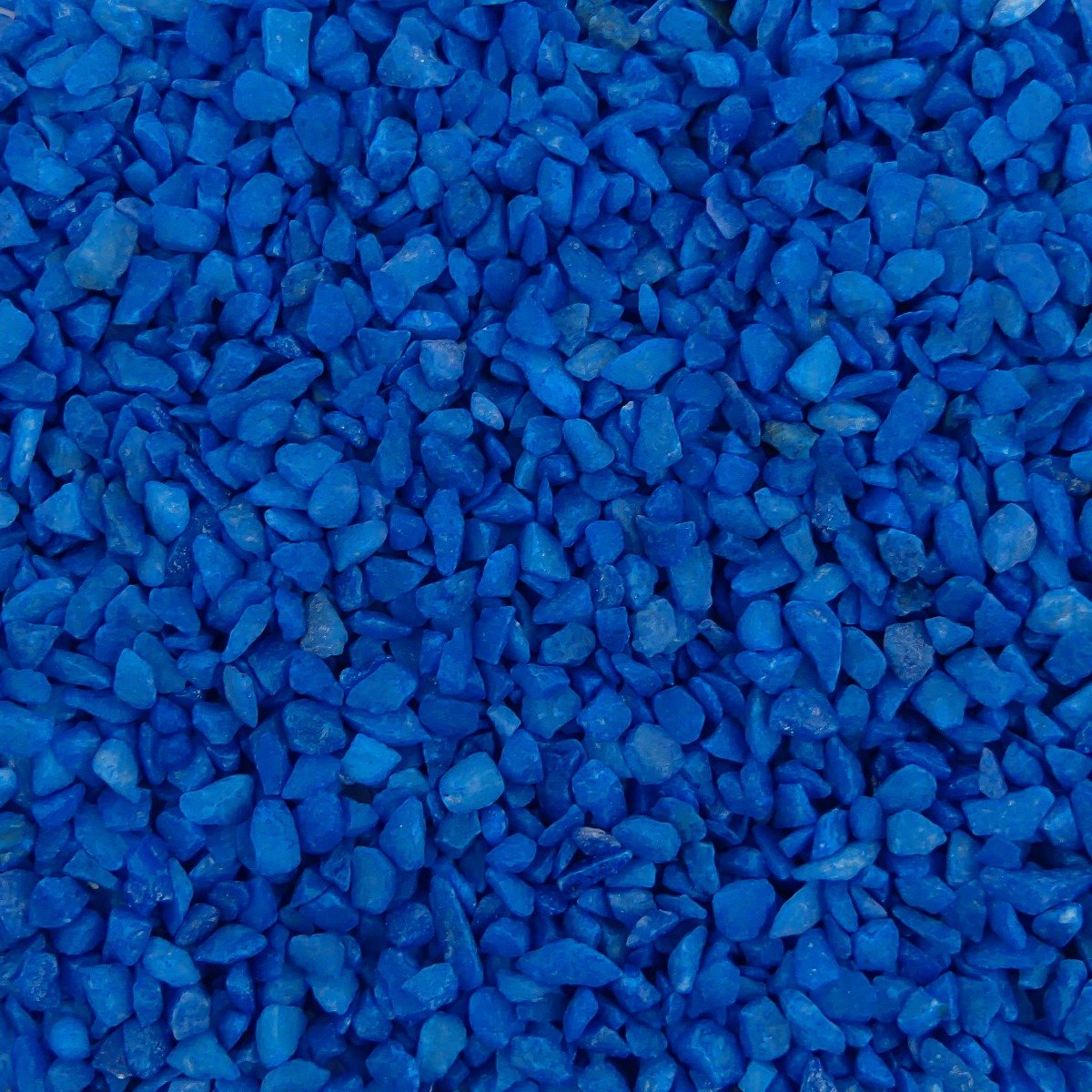 Farbige Steinchen 4-6mm - Granulat - DUNKELBLAU - Bodenabdeckung für Blumentöpfe und Pflanzkübel - 1KG