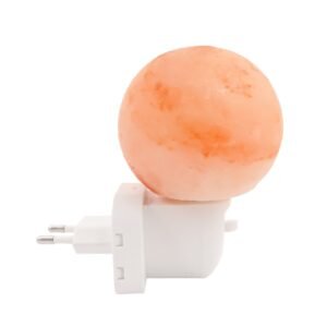 Salzlampe KUGEL - Nachtlicht mit Ein-/Ausschalter und LED-Lämpchen - Kinderzimmer - Flur - Schlafzimmer - Himalayasalz - Energiesparend!
