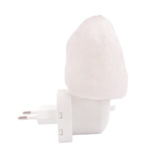 Salzlampe FELS - Weiß - Nachtlicht mit Ein-/Ausschalter und LED-Lämpchen - Kinderzimmer - Flur - Schlafzimmer - Himalayasalz - Energiesparend!