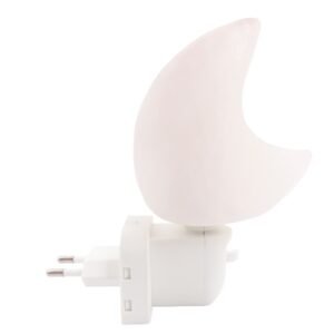 Salzlampe MOND - Weiß - Nachtlicht mit Ein-/Ausschalter und LED-Lämpchen - Kinderzimmer - Flur - Schlafzimmer - Himalayasalz - Energiesparend!