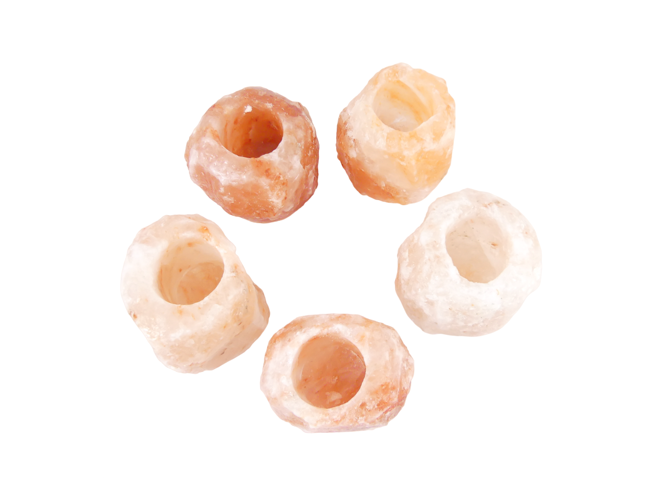 5x Windlichthalter / Teelichthalter Salzstein Himalaya - Mittel 0,6-1kg - ca. 9x9x8cm – Bild 6