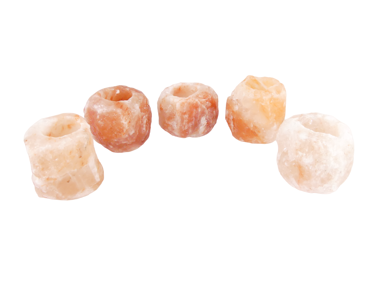 5x Windlichthalter / Teelichthalter Salzstein Himalaya - Mittel 0,6-1kg - ca. 9x9x8cm – Bild 7