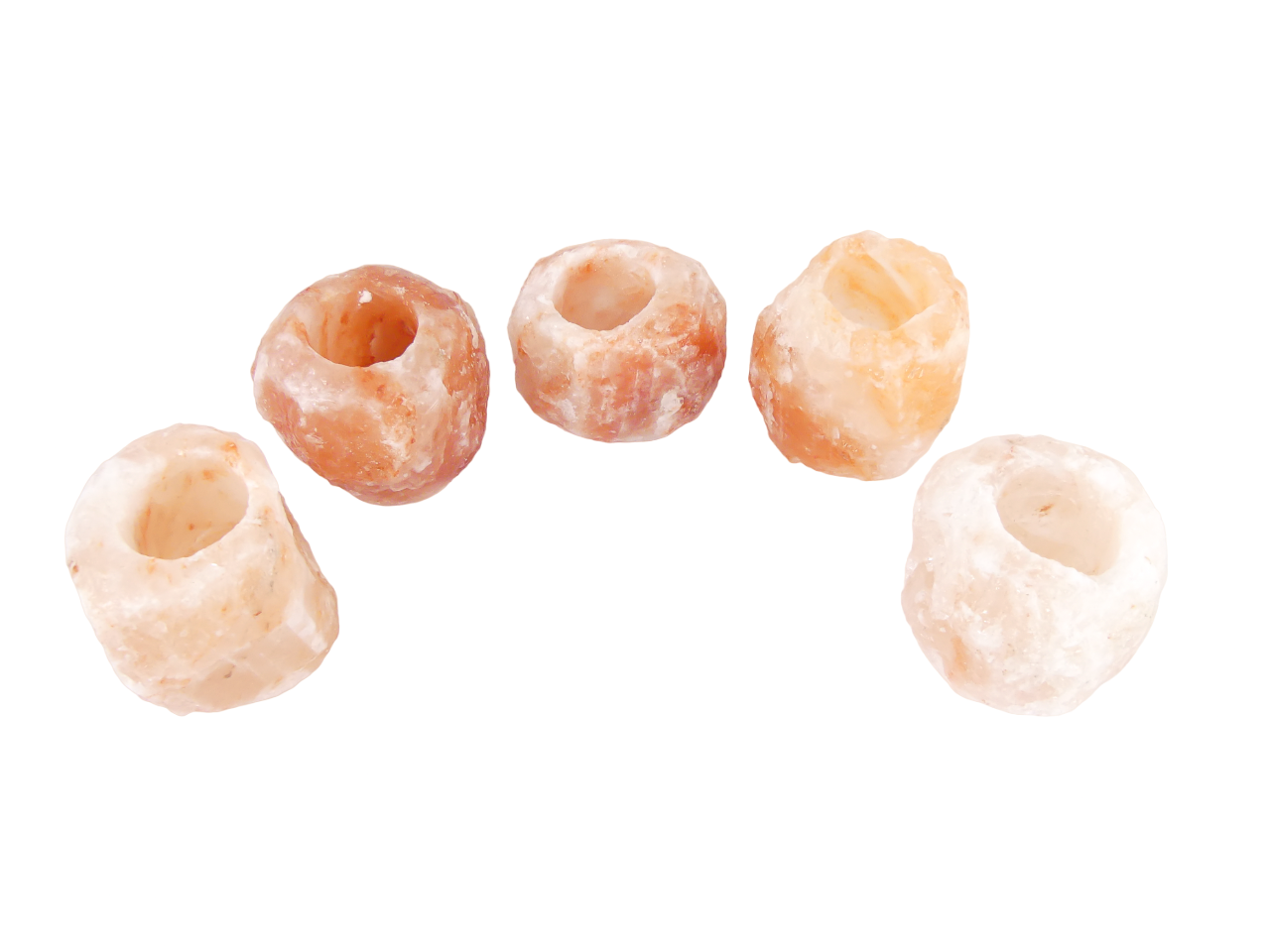 5x Windlichthalter / Teelichthalter Salzstein Himalaya - Mittel 0,6-1kg - ca. 9x9x8cm – Bild 8