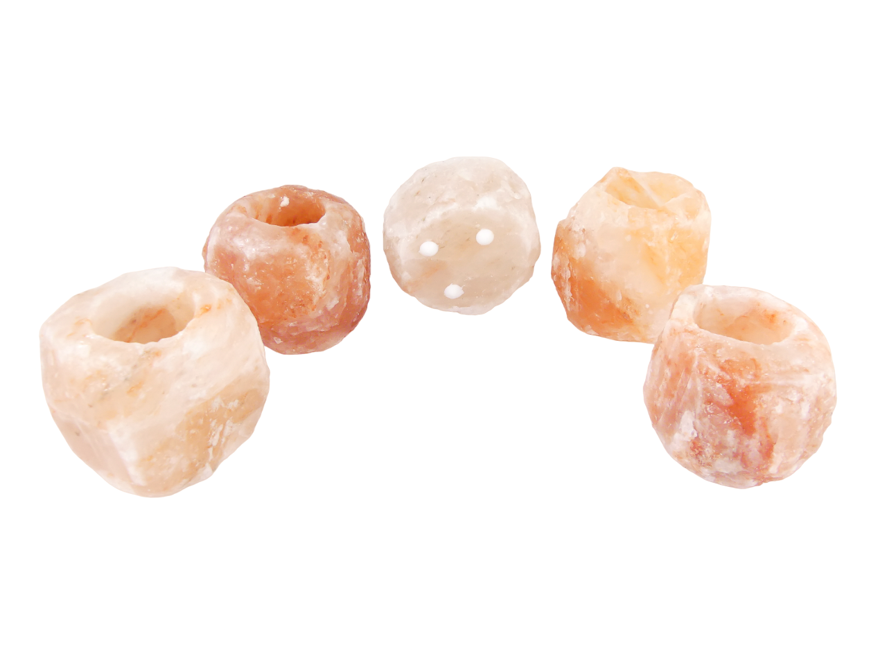 5x Windlichthalter / Teelichthalter Salzstein Himalaya - Mittel 0,6-1kg - ca. 9x9x8cm – Bild 9