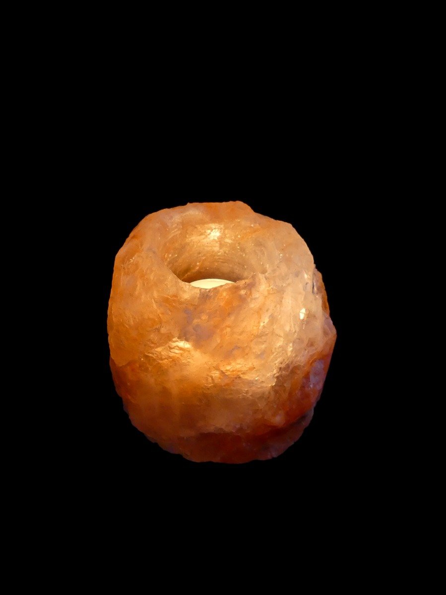 5x Windlichthalter / Teelichthalter Salzstein Himalaya - Mittel 0,6-1kg - ca. 9x9x8cm – Bild 3