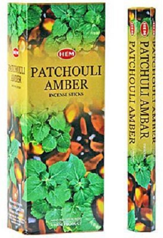 HEM Räucherstäbchen - Patchouli Amber - Vorteilspackung / Sparbox (6 Packungen / 120 Stäbchen)