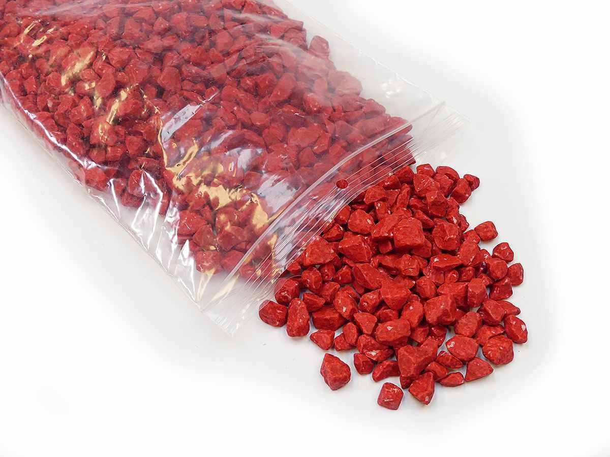 Rote Granulat-Steinchen 9-13 mm als Bodenbedeckung für Blumentöpfe und Gartendekoration – Bild 2
