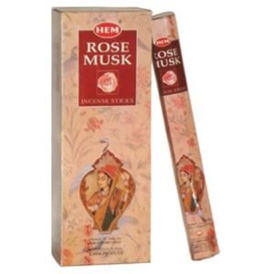 HEM Räucherstäbchen - Rose Musk - Vorteilspackung / Sparbox (6 Packungen / 120 Stäbchen)
