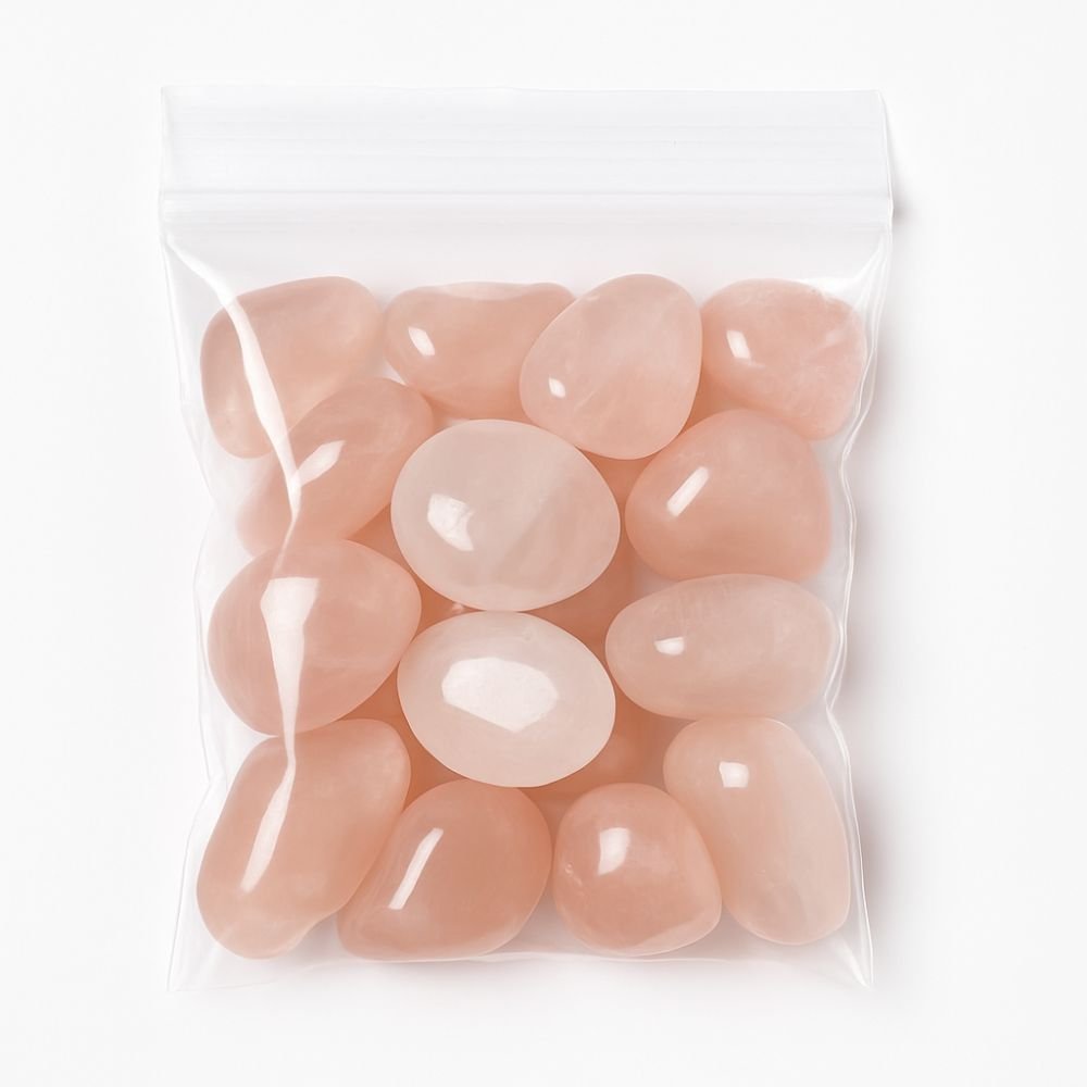 Rosenquarz Getrommelt – 250 Gramm (15–25 mm, A-Qualität) – Bild 2
