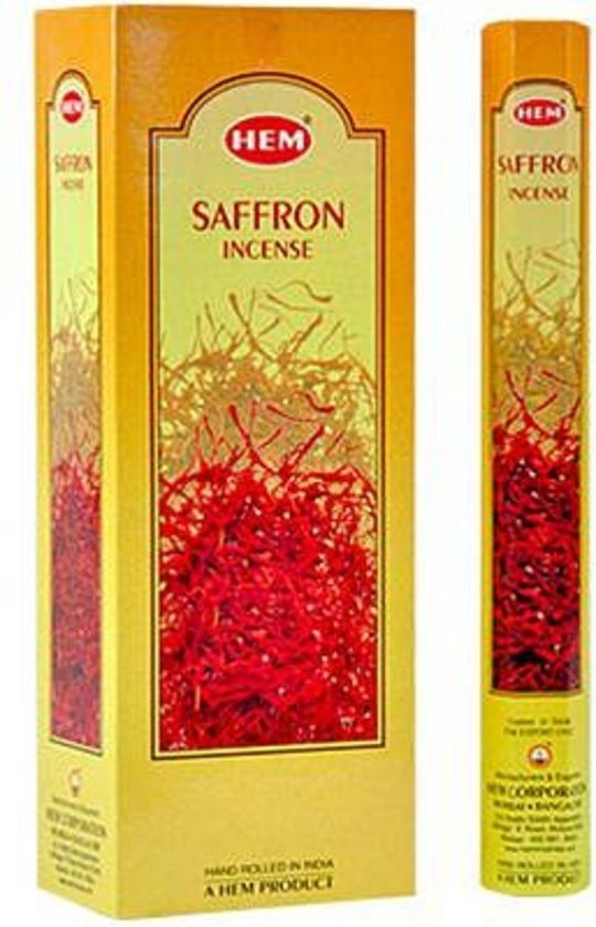 HEM Räucherstäbchen - Saffron - Vorteilspackung / Sparbox (6 Packungen / 120 Stäbchen)