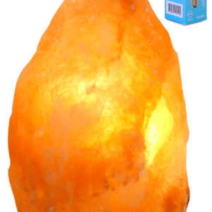 Salzlampe 2-4kg mit LED-LAMPE - Himalayasalz 100% Natürlich - Tischlampe mit LED-Lampe aus natürlichem Halit-Salzkristall mit stimmungsvollem warmem Licht - Extra langes Kabel 1,8 m - ca. 20x13cm