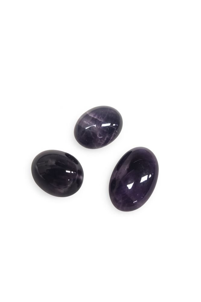 Set aus 3 getrommelten Amethyststeinen – 1–3 cm (AA-Qualität)