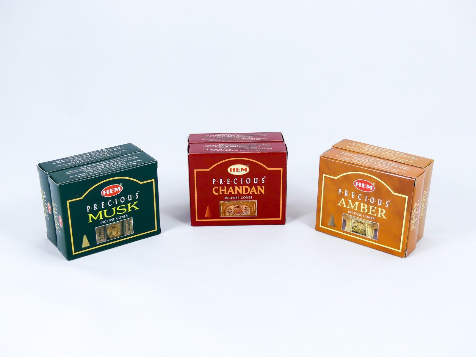 HEM Räucherwerk-Set - Kegel / Cones - Indisches Sandelholz - Amber - Musk / Chandan - Amber - Musk - (Precious) – Bild 2