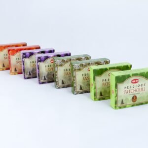HEM Räucherwerk-Set - Kegel / Cones - Jasmin - Patchouli - Lavendel - Rose / Jasmine - Patchouli - Lavender - Rose - (Precious)