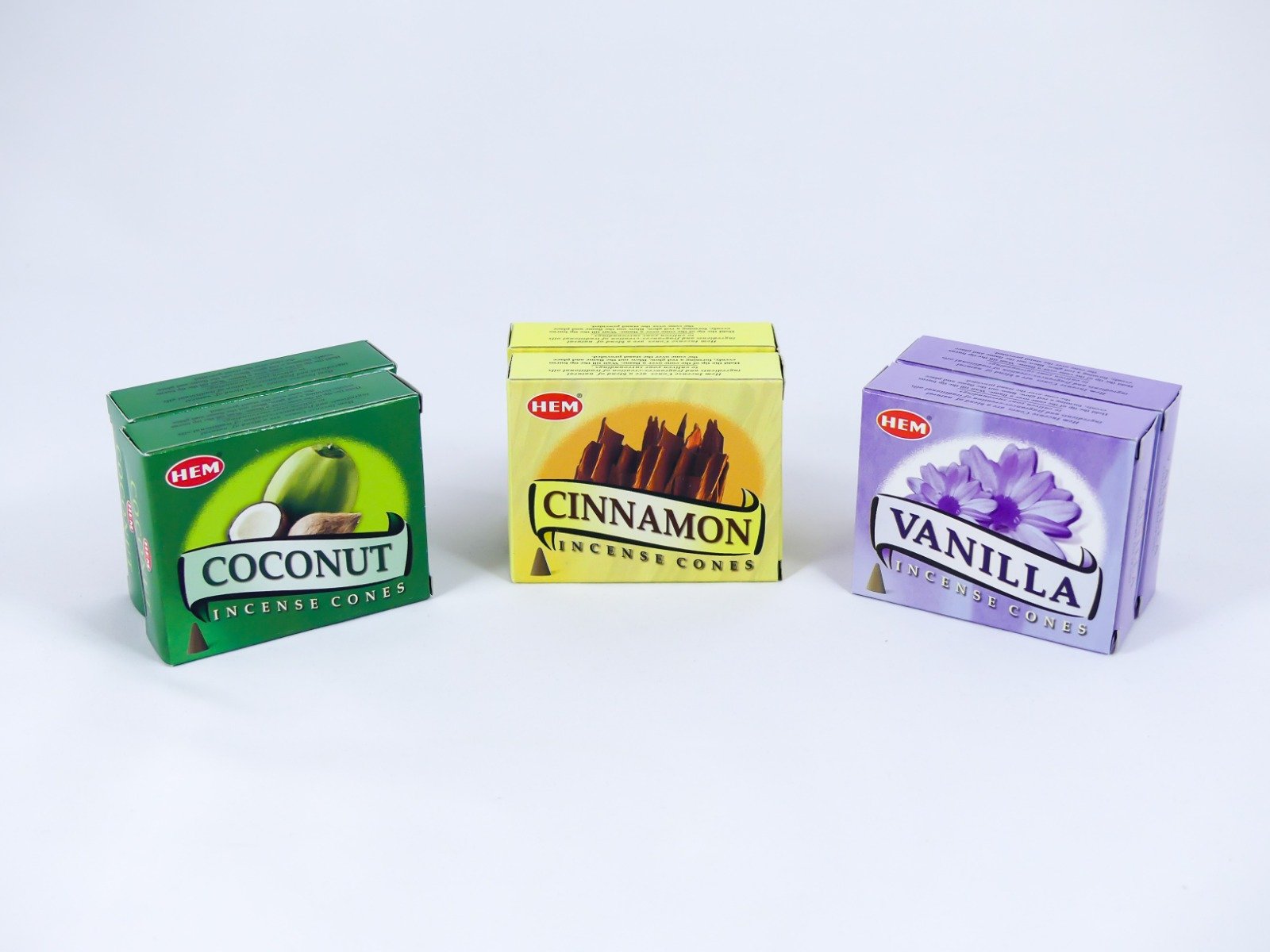 HEM Räucherwerk-Set - Kegel / Cones - Vanille - Kokos - Zimt / Vanilla - Coconut - Cinnamon – Bild 2