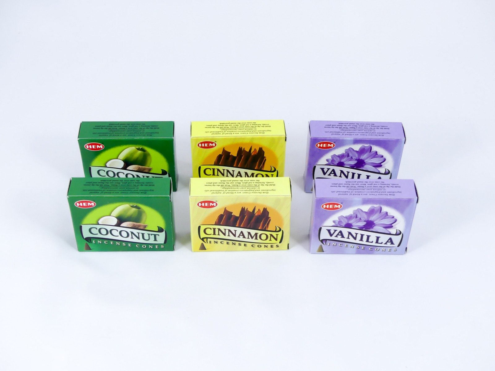 HEM Räucherwerk-Set - Kegel / Cones - Vanille - Kokos - Zimt / Vanilla - Coconut - Cinnamon – Bild 3