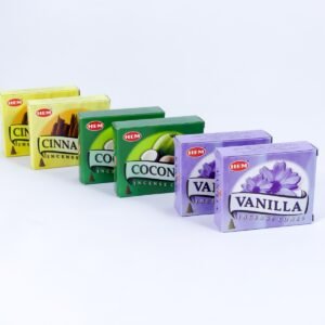 HEM Räucherwerk-Set - Kegel / Cones - Vanille - Kokos - Zimt / Vanilla - Coconut - Cinnamon