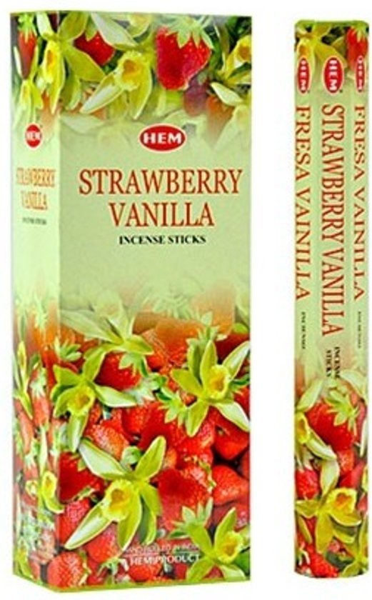 HEM Räucherstäbchen - Strawberry Vanilla - Vorteilspackung / Sparbox (6 Packungen / 120 Stäbchen)