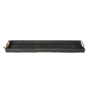 Holztablett Marianne Black Berlin 98x20 cm – Langes Dunkles Serviertablett Dutch Mood