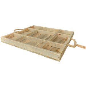 Holztablett Susan 55x55 cm Massivholz – Robustes Hockertablett mit Rahmen – Dutch Mood