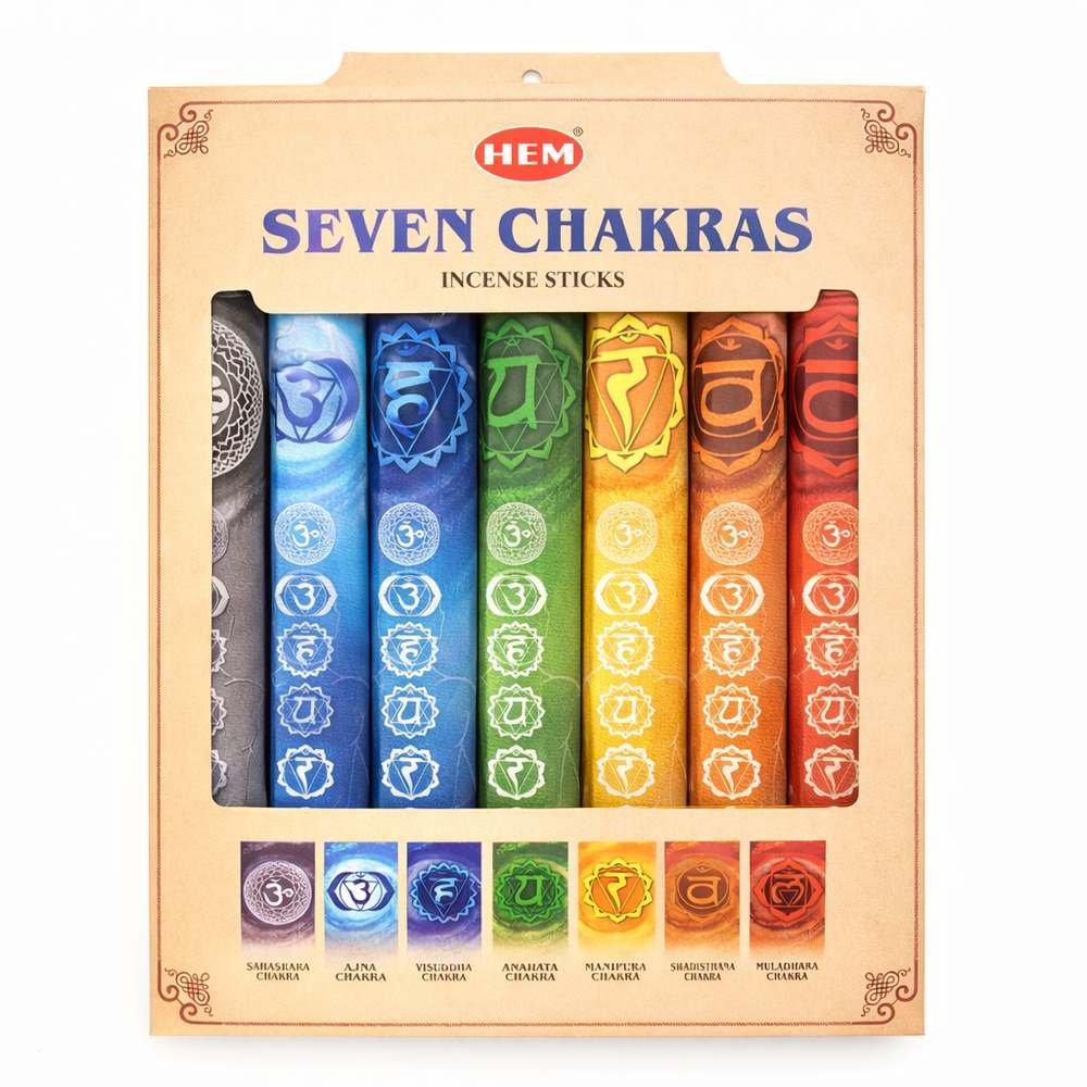 HEM Seven Chakras Räucherstäbchen-Set - 7 verschiedene Chakra-Mischungen