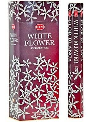 HEM Räucherstäbchen - White Flower - Vorteilspackung / Sparbox (6 Packungen / 120 Stäbchen)