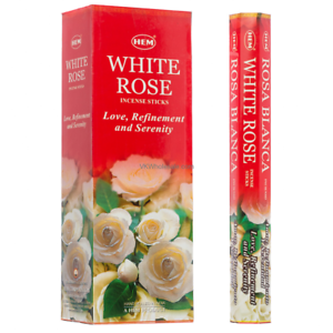 HEM Räucherstäbchen - White Rose - Vorteilspackung / Sparbox (6 Packungen / 120 Stäbchen)