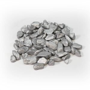 Silberfarbene Granulat-Steinchen 9-13 mm als Bodenbedeckung für Blumentöpfe und Gartendekoration
