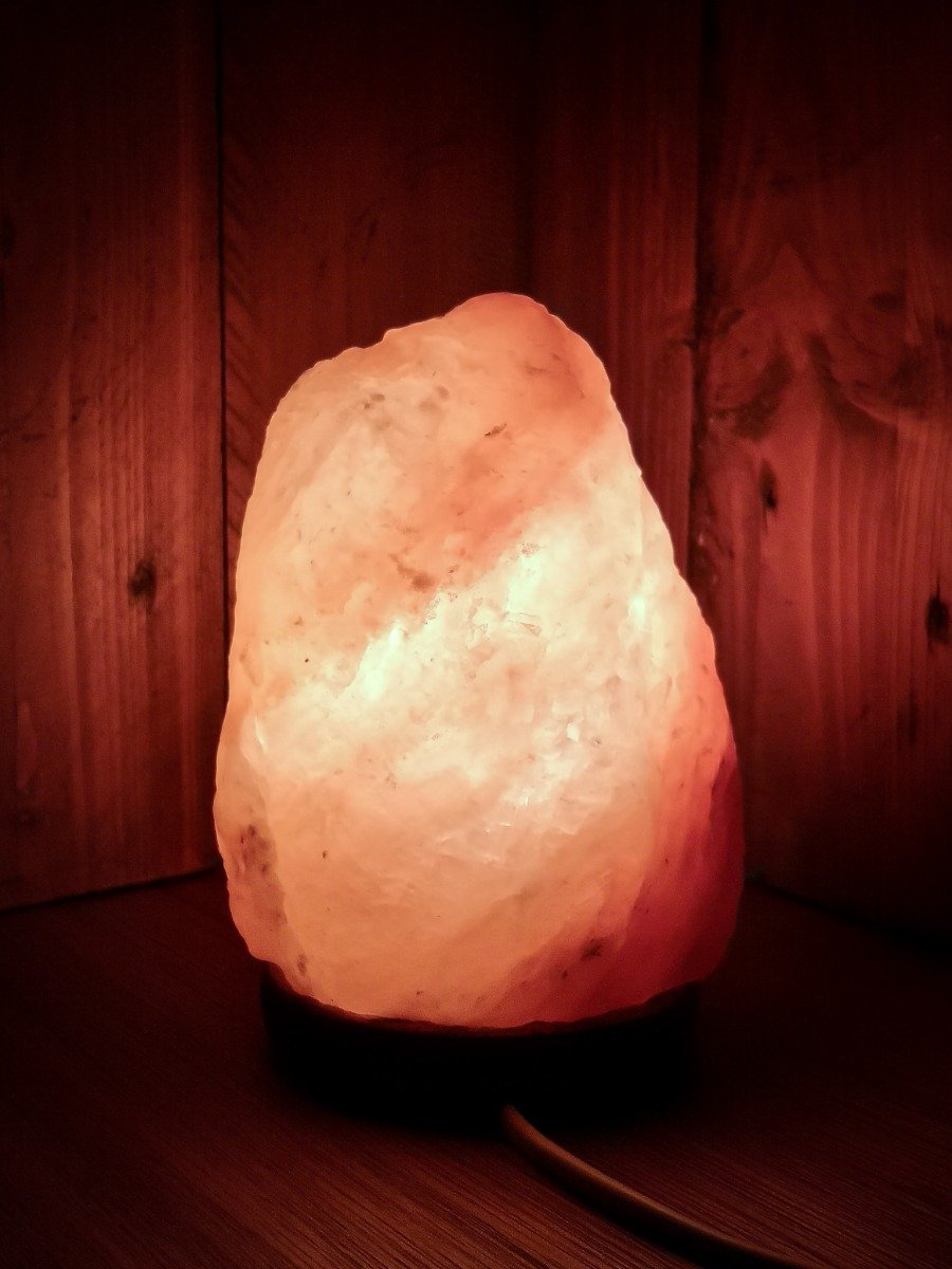 Salzlampe 1 bis 2kg - Halit-Salzstein aus dem Himalaya-Gebirge - ca. 15x10cm – Bild 3