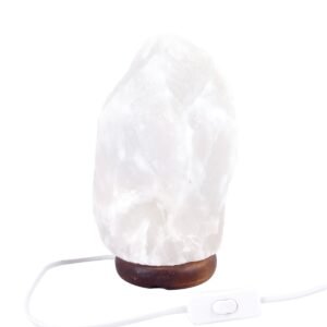Salzlampe Weiß 6 bis 8kg - Weiße Salzsteinlampe aus Salz des Toten Meeres - ca. 27x17cm