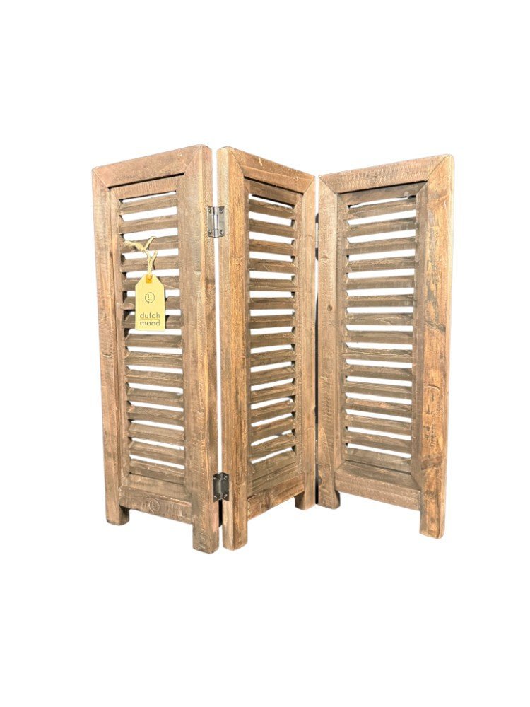 Deko-Fensterladen 3-teilig braun 52 cm in Brussels Brown von Dutch Mood, naturbraunes Holz