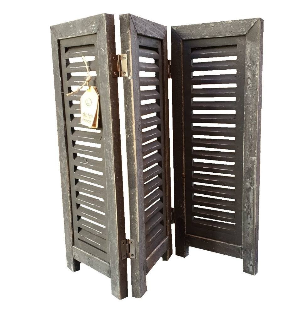 Deko-Fensterladen 3-teilig schwarz 52 cm in Black Berlin von Dutch Mood, aufgeklappte Frontansicht